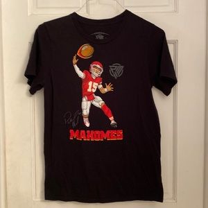 Chiefs Men's Small Black T shirt with Patrick Mahomes Printed by The Kingdom
